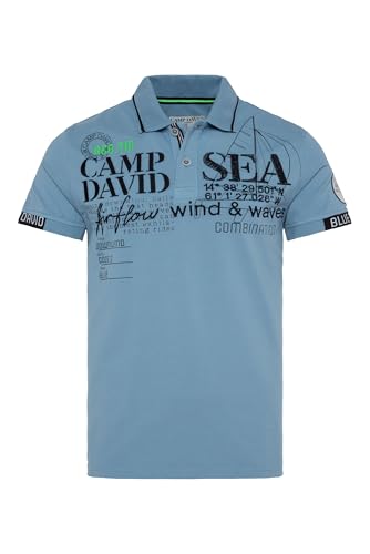 Camp David Herren Pikee-Polo mit Logo Artworks Smokey Sky 4XL Camp David Herren Pikee-Polo mit Logo Artworks Smokey Sky 4XL von Camp David