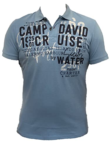 Camp David Herren Pikee-Polo mit Logo-Prints von Camp David