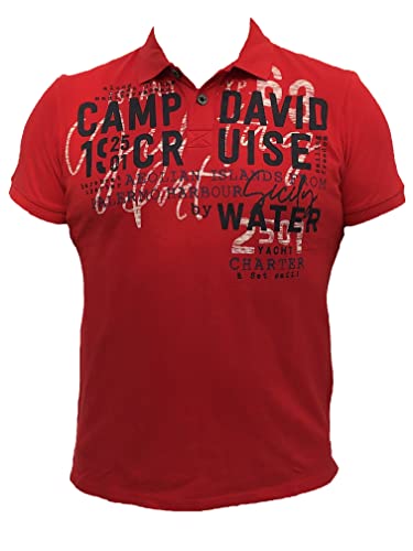 Camp David Herren Pikee-Polo mit Logo-Prints von Camp David