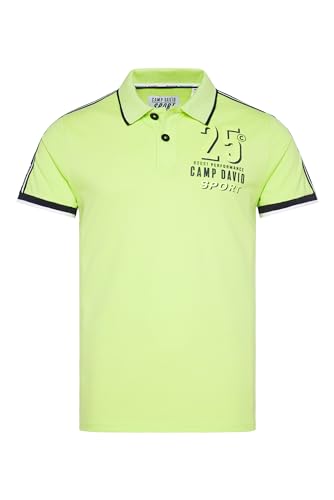 Camp David Herren Pikee-Polo mit Logo-Tapes und Artwork Running Green L von Camp David