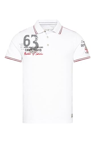 Camp David Herren Pikee-Polo mit Prints und Stickereien Opticwhite 4XL von Camp David