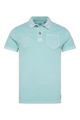 Camp David Herren Pikee-Polo mit Rücken-Artwork Sea Mint 4XL von Camp David