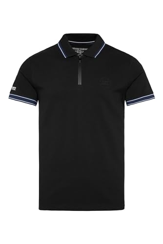 Camp David Herren Pikee-Polo mit Zipper Black 4XL von Camp David