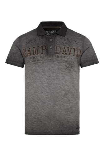 Camp David Herren Polo Oil Dyed mit Artworks Granite XXL von Camp David