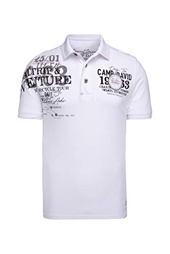 Camp David Herren Polo aus Pikee mit Label-Applikationen von Camp David