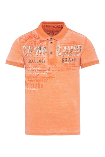 Camp David Herren Polo im Used Look mit Logo Artworks Sunstone, M von Camp David