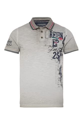 Camp David Herren Poloshirt aus Pikee mit Label-Applikationen (as3, Alpha, m, Regular, Regular, Grey), CB2304-3691 von Camp David