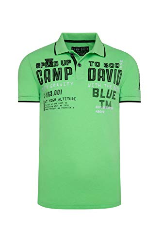 Camp David Herren Poloshirt aus Pikee mit Label-Applikationen von Camp David