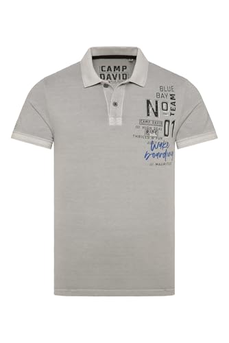 Camp David Herren Poloshirt aus Pikee mit Label Prints Shadow, 4XL Camp David Herren Poloshirt aus Pikee mit Label Prints Shadow, 4XL von Camp David
