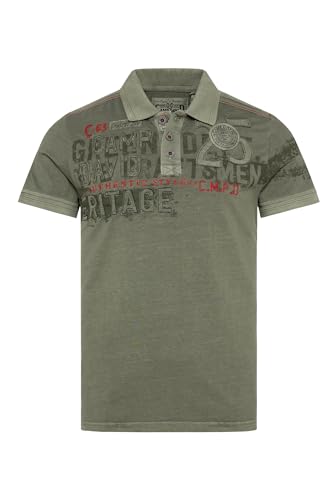 Camp David Herren Poloshirt mit Label-Applikationen Green Olive L von Camp David