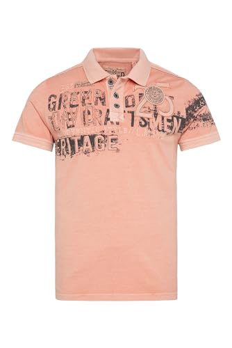 Camp David Herren Poloshirt mit Label-Applikationen Old Peach XL von Camp David