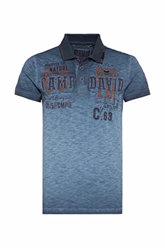 Camp David Herren Poloshirt mit Label-Applikationen von Camp David