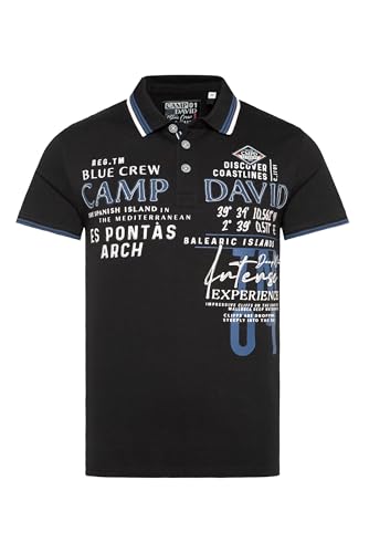 Camp David Herren Poloshirt mit Trikotkragen und Logo Artworks Black S Camp David Herren Poloshirt mit Trikotkragen und Logo Artworks Black S von Camp David