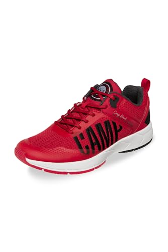 Camp David Herren Power Sneaker mit Knit-Design und Logo-Stickerei Nautical Red, 41 von Camp David