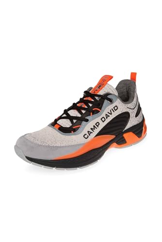 Camp David Herren Premium Sneaker im Knit-Design mit 3D-Rubber-Elementen Shell/Black 44 von Camp David
