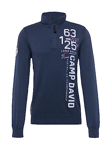 Camp David Herren Pullover Marine/hellgrau/rot XXXL von Camp David