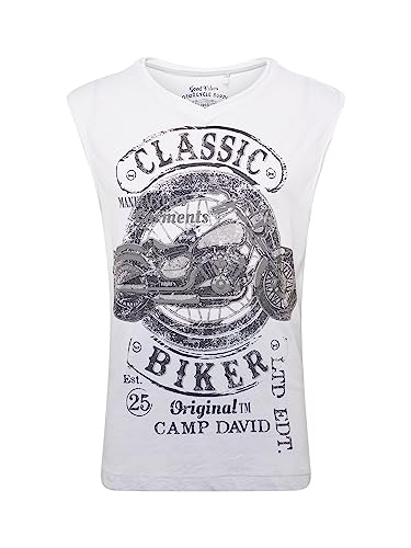Camp David Herren Shirt weiß/schwarz/dunkelgrau XL von Camp David