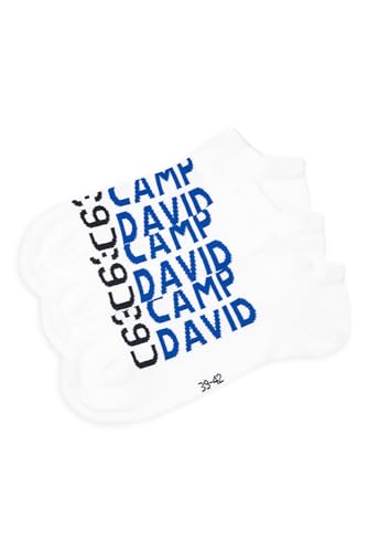 Camp David Herren Sneaker-Socken mit Intarsia-Logo, 3er Pack Opticwhite 39-42 von Camp David