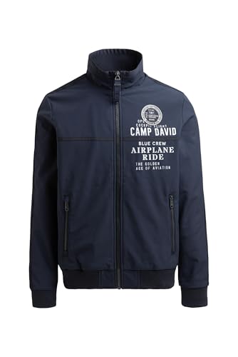 Camp David Herren Softshell-Blouson mit Tapes und Artworks Blue Navy, Xxxl von Camp David
