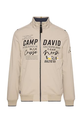 Camp David Herren Softshelljacke mit Logo Artworks Neutral Beige XXL von Camp David