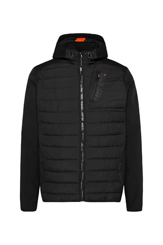 Camp David Herren Softshelljacke im Materialmix mit Kapuze Black M von Camp David