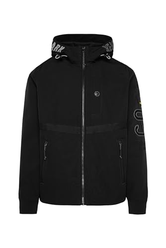 Camp David Herren Softshelljacke mit Kapuze und Ärmel-Artwork Black L von Camp David