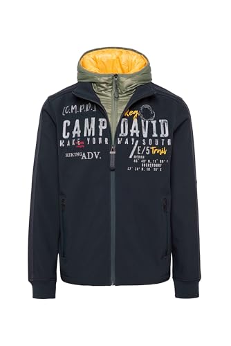 Camp David Herren Softshelljacke mit abtrennbarem Kapuzeneinsatz Deep Water 4XL von Camp David