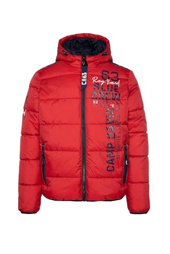Camp David Herren Steppjacke mit Kapuze und Label Prints Royal Red L von Camp David