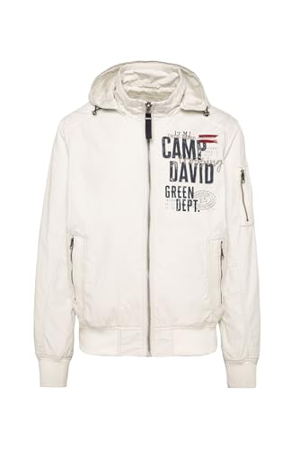 Camp David Herren Stone Washed Blouson mit Kapuze und Artworks Kitt 4XL von Camp David