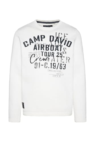 Camp David Herren Stone Washed Pullover mit Label Prints Kitt XXXL von Camp David