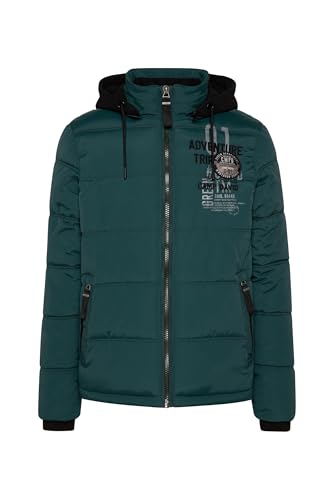 Camp David Herren Strukturierte Steppjacke mit abtrennbarer Sweatkapuze Deep Green XXXL von Camp David