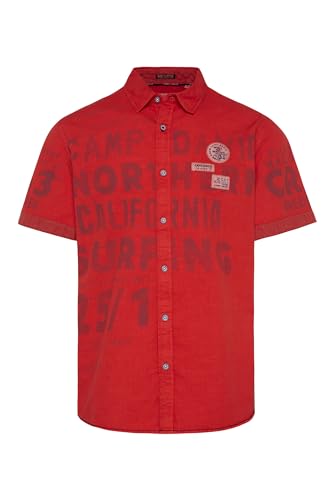 Camp David Herren Strukturiertes Hemd mit XL-Prints Mission Red XXL von Camp David