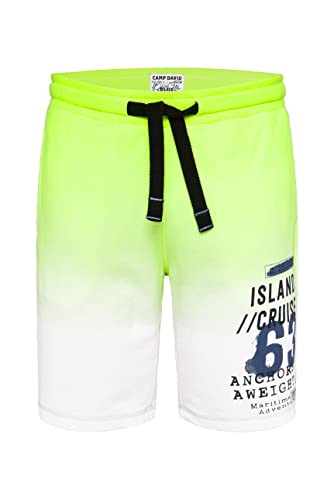 Camp David Herren Sweatbermuda mit Dip-Dye-Effekt Neon Yellow XXL von Camp David