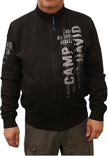 Camp David Herren Sweatjacke Oil Dyed mit Logo Artworks Black XXXL von Camp David