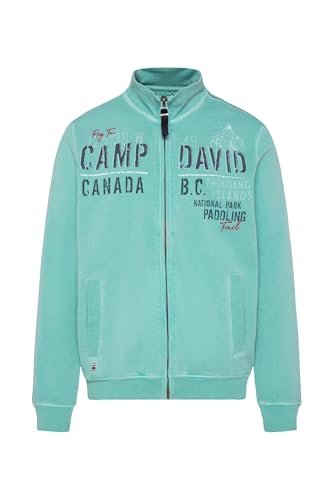 Camp David Herren Sweatjacke mit Logo-Applikationen Cool Jade, XXXL von Camp David