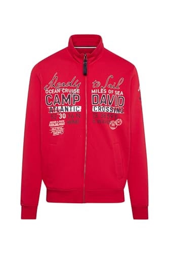 Camp David Herren Sweatjacke mit Logo Artworks Flag Red, XXXL von Camp David
