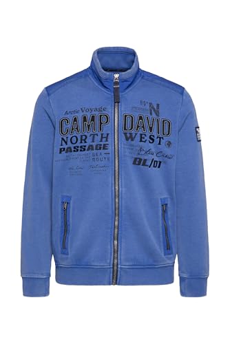 Camp David Herren Sweatjacke mit Ripstop-Details und Label-Applikationen Flight Blue, Xxxl von Camp David
