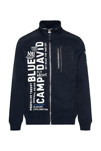 Camp David Herren Sweatjacke mit tonigen Ripstop-Details Blue Navy M von Camp David