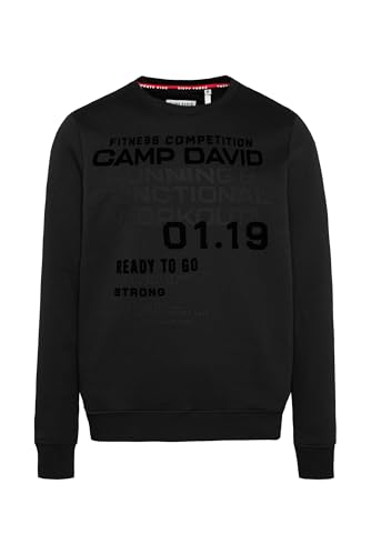 Camp David Herren Sweatshirt mit Label Prints Black M Camp David Herren Sweatshirt mit Label Prints Black M von Camp David