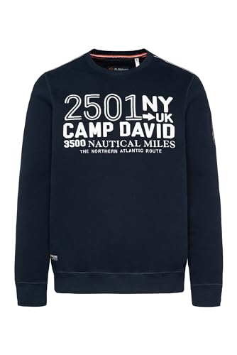 Camp David Herren Sweatshirt mit Logo Artwork Blue Navy M von Camp David