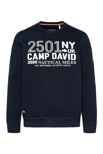 Camp David Herren Sweatshirt mit Logo Artwork Blue Navy XL von Camp David