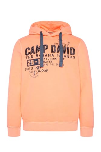 Camp David Herren Hoodie mit Logo Artwork Sunset Neon L von Camp David