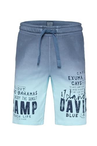 Camp David Herren Sweatshorts Dip Dye mit Label Prints Surf Grey XXL von Camp David