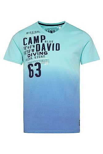 Camp David Herren T-Shirt Dip Dye mit Rücken-Print Pacific Blue L von Camp David