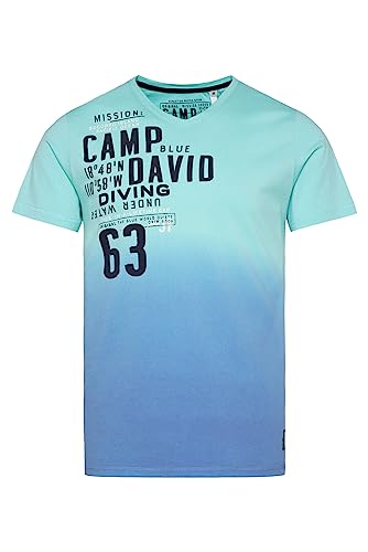 Camp David Herren T-Shirt Dip Dye mit Rücken-Print Pacific Blue XXXL von Camp David