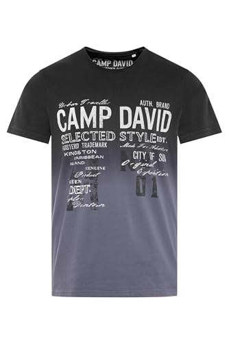 Camp David Herren T-Shirt Dip Dye mit Used Print Black, M Camp David Herren T-Shirt Dip Dye mit Used Print Black, M von Camp David