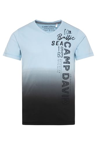 Camp David Herren T-Shirt Dip Dye mit senkrechtem Logo Artwork Black XL von Camp David