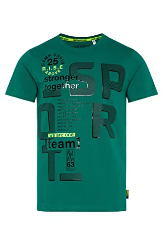 Camp David Herren T-Shirt Rundhals mit Rubber Prints Action Green M von Camp David