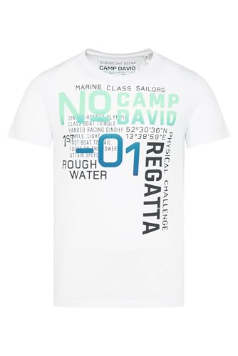Camp David Herren T-Shirt mit Colour Gradient Print Opticwhite, M von Camp David