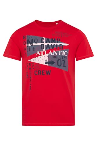 Camp David Herren T-Shirt mit Label Prints Flag Red, 4XL Camp David Herren T-Shirt mit Label Prints Flag Red, 4XL von Camp David